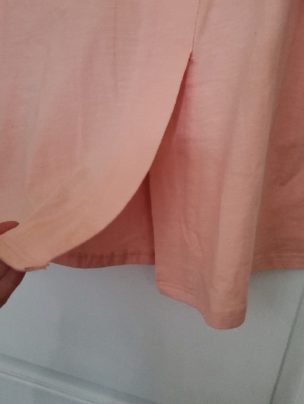 Simply Noelle Peach Crochet-Trim Henley Tunic - Picture 7 of 8